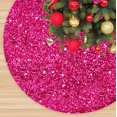 thumbnail image 1 of Falda para árbol de Navidad FANPROMS con lentejuelas brillantes rosa intenso, 46 cm, 1 of 7