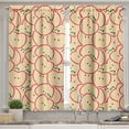 thumbnail image 2 of Ambesonne Fruits Valance & Curtain, Modern Illustration Fruit, 55"x36", Apple Green Beige and Red, 2 of 6