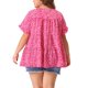 thumbnail image 3 of Blusa de peplum con volantes y cuello redondo para mujer de tallas grandes Agnes Orinda 4X Rosa Fucsia, 3 of 6