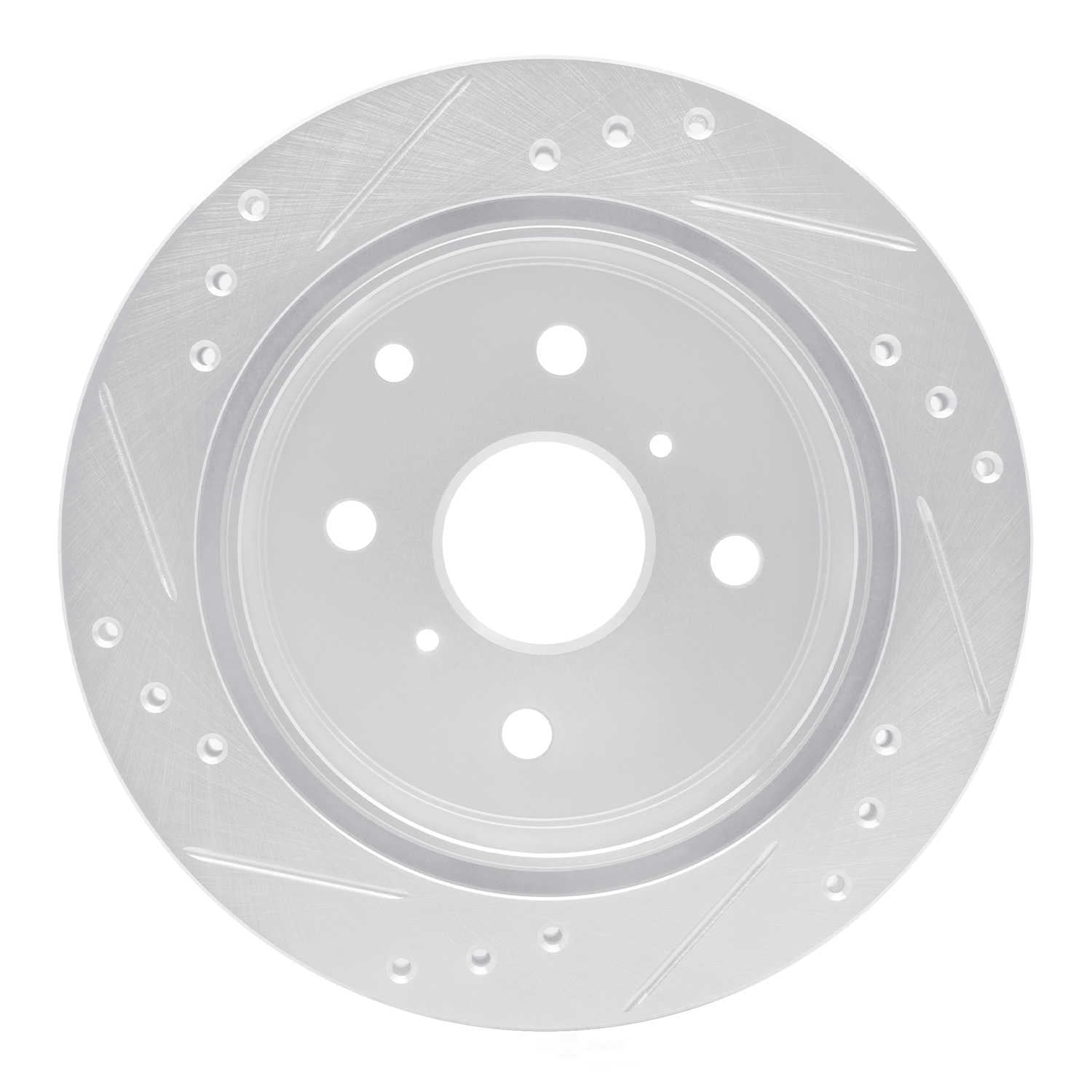 Dynamic Friction Company 631-76014R DFC Brake Rotor - Drilled And Slotted - Silver