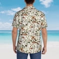 thumbnail image 4 of Fotbe Mushroom Garnish Camisa Hawaiana para Hombre Unisex – Camisa Casual de Verano con Botones de Manga Corta de Algodón y Lino,Small, 4 of 7