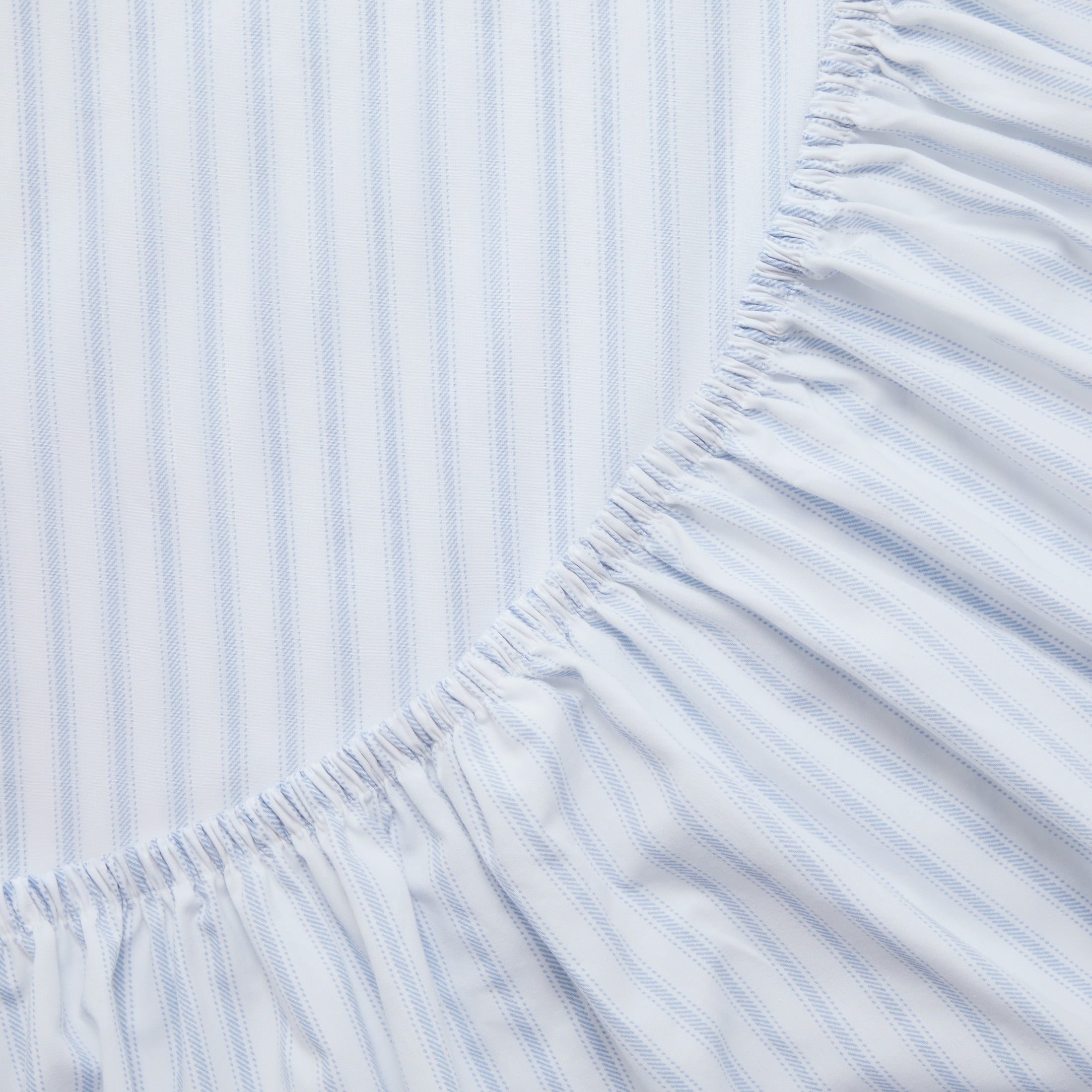 Mainstays 4-Piece 300 Thread Count Blue Stripe Cotton Blend Percale Bed Sheet Set, Full