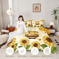 thumbnail image 3 of Erosebridal Watercolor Sunflower Floral King Size Comforter Sets,Vintage Bug Bee Comforters King Size,Cream Yellow,Polkadot Reversible,3-Piece,1 Comforter and 2 Pillowcases, 3 of 7