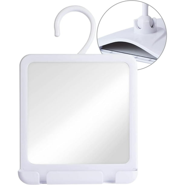 Espejo de ducha MIRRORVANA dual antivaho irrompible, 20 x 18 cm
