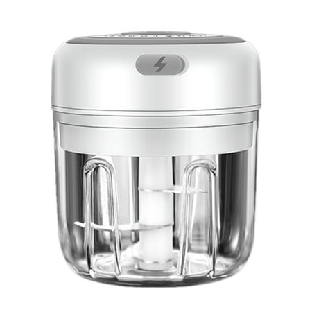 

EDFRWWS Electric Garlic Vegetable Shredder Onions Cutter Meat Grinder (White L)