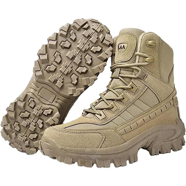Dallader Mens Orthopedic Support Anti-Puncture Work Boots, Anti-Slip Zipper Slip On Wear-Resistant Hiking Boots For Outdoor