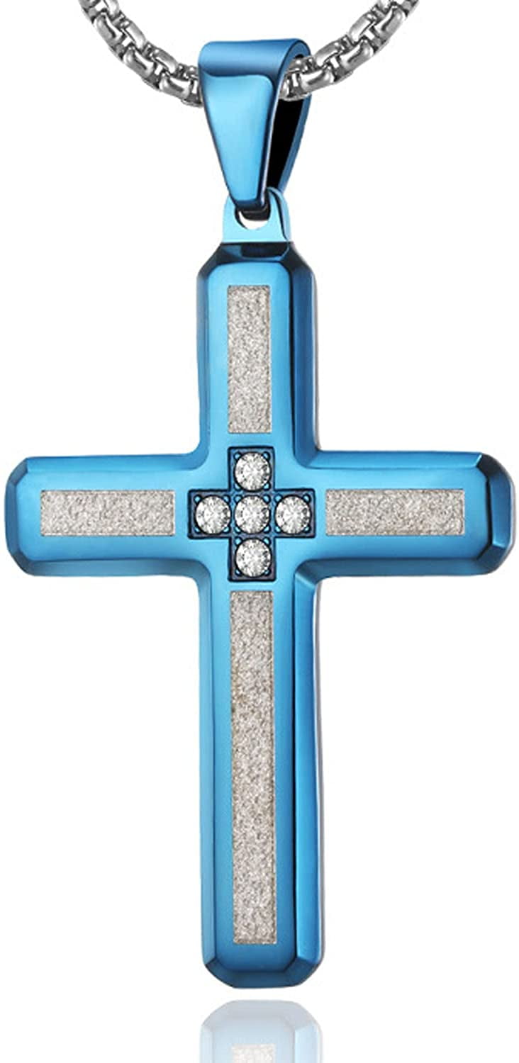 18K Gold Iced Out Cross Necklace For 