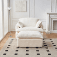thumbnail image 4 of Gewnee Convertible Corduroy Armchair with Ottoman - Modern Compressed for Small Spaces, Living Room, 4 of 13