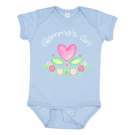 

Inktastic Glamma s Girl- Heart Flowers Gift Baby Girl Bodysuit