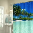 thumbnail image 6 of Ocean Beach Print Shower Curtain 70x70 Inch With 12 Plastic Hooks Waterproof Shower Curtain Bathroom Heavy Side Shower Curtain Machine Washable Quick Dry Shower Curtain, 6 of 7