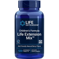 Life Extension Children's Formula Life Extension Mix, multivitamin for kids, 18 essential vitamins and minerals, berry flavored with no added sucrose, gluten-free, non-GMO, 120 chewable tablets
