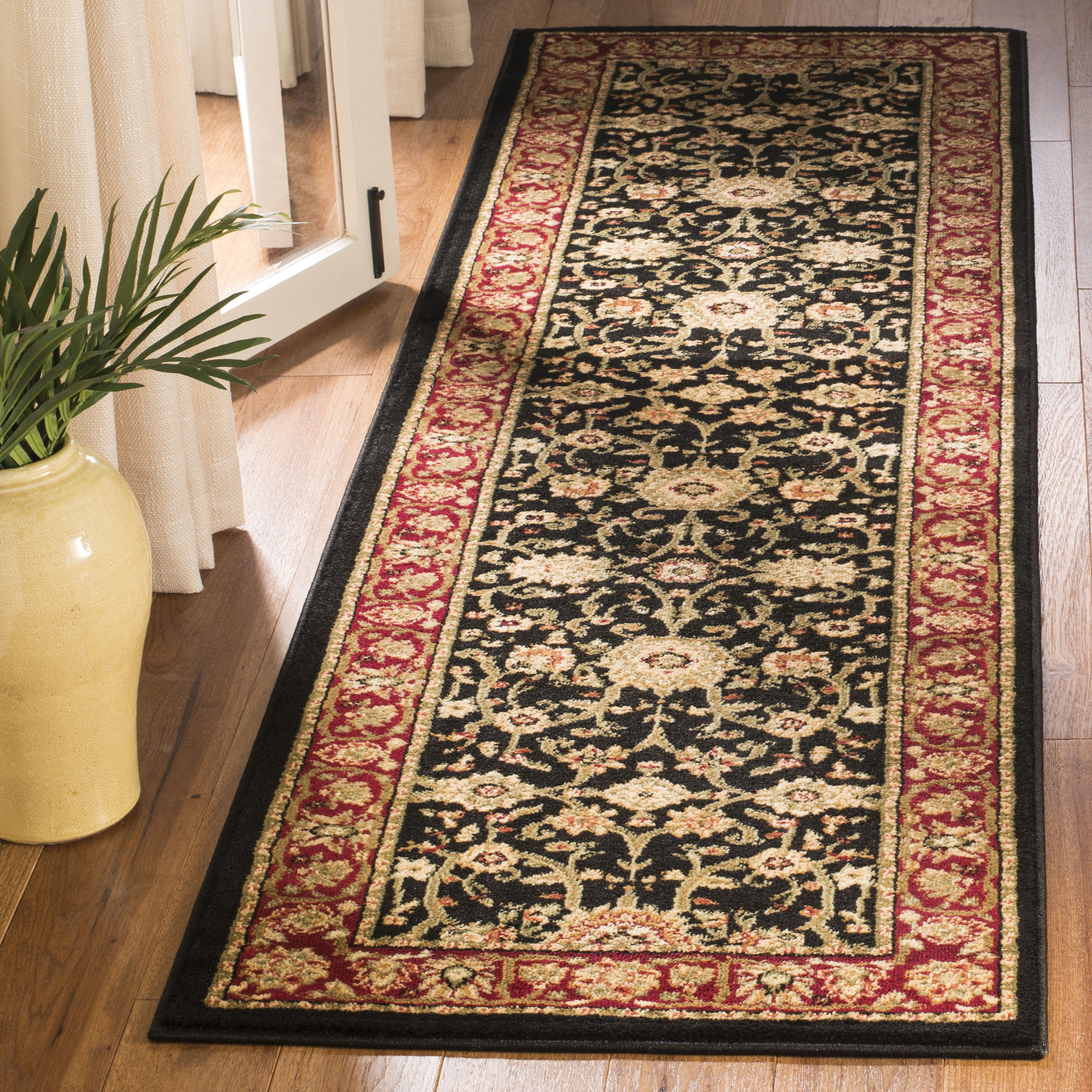 Safavieh Lyndhurst Victoria Floral Runner Rug, Black/Red, 2'3" x 8'