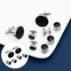 thumbnail image 5 of Juego de gemelos y tachuelas Kit de gemelos negros que combina con joyas formales personalizadas para 2 gemelos 4 tachuelas, 5 of 9