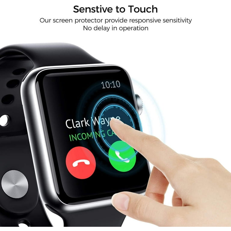 Screen Protector for Apple Watch Series 3 2 1 Screen Protector 38mm 4 Pack Bubble Free Anti Scratch 3D Full Coverage Anti Scratch Shatter Proof