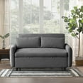 thumbnail image 2 of Aukfa 57.48" Sleeper Sofa Bed, Modern Convertible Loveseat Sofa Couch with USB Ports, Dark Gray, 2 of 8