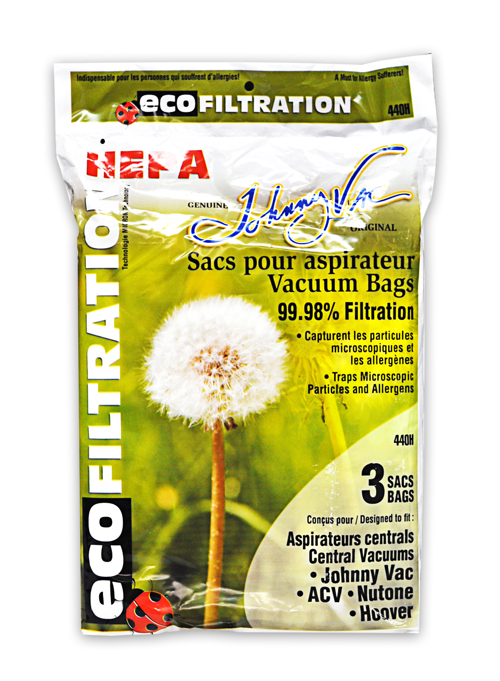 Genuine Johnny Vac Microfilter Hepa Vacuum Bags 440H