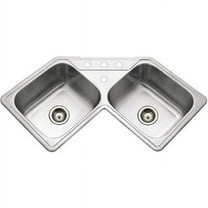 Legend Series Topmount Stainless Steel 4 Hole Corner Bowl Kitchen Sink
