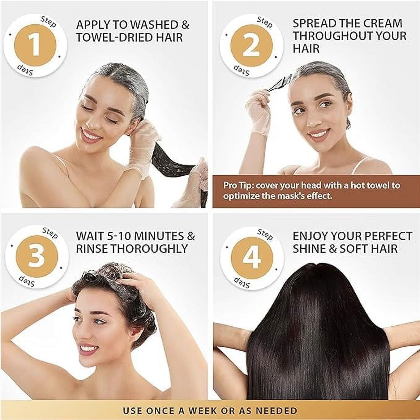 Karsell Hair Mask Collagen Hair Treatment: Deep Repair Conditioning Argan Oil Collagen Hair Mask Essence for Dry, Damaged Hair - Suitable for All Hair Types - 16.9oz (500ml)