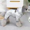 thumbnail image 4 of Dog Coat Windproof Jacket Cold Weather Coat 4 Legs Warm Dog Jumpsuit Winter Thick Clothes Space Cotton Dog Coat for Small Dog Medium Cat, 4 of 10