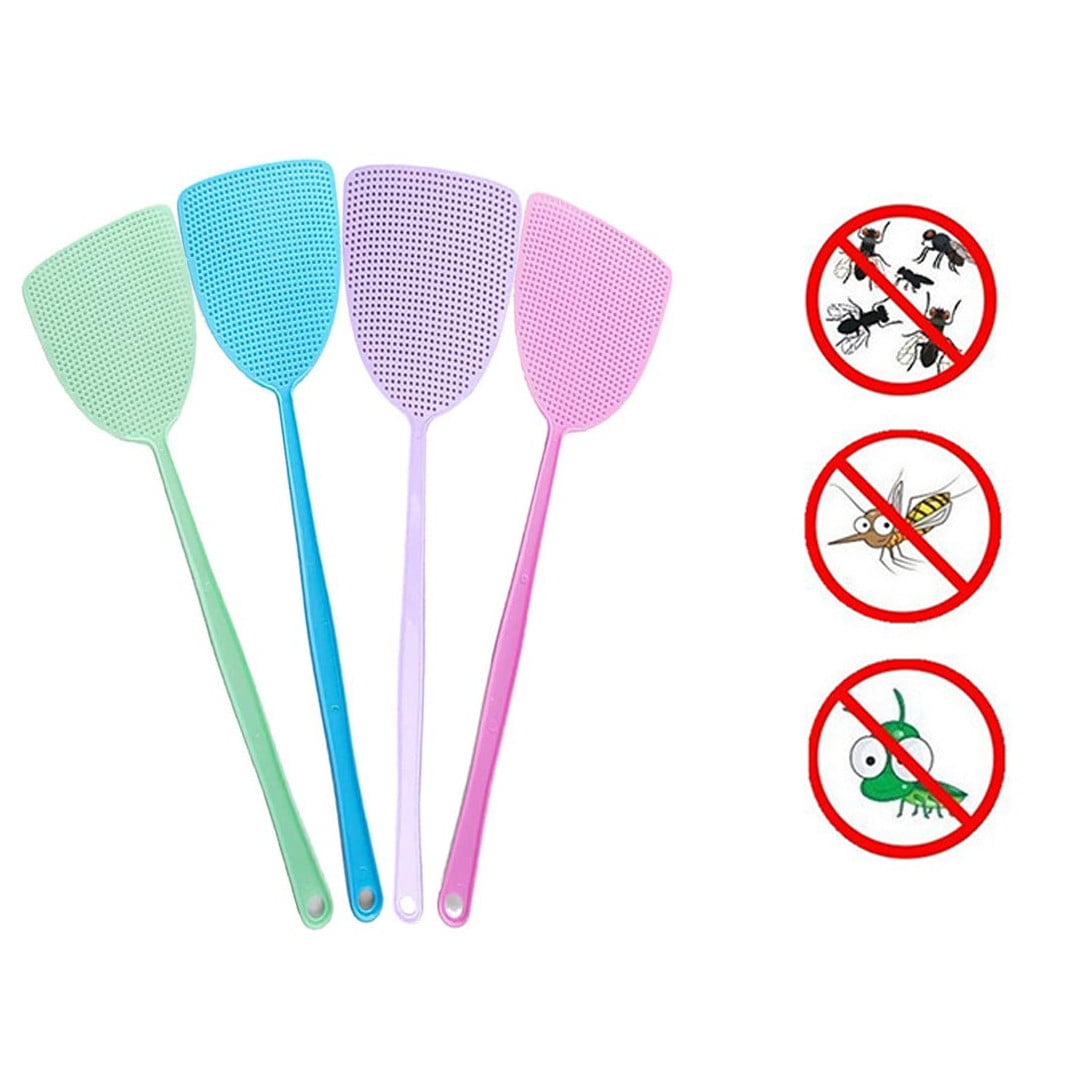 TYMEIK Fly Swatter, Plastic Heavy Duty Manual Fly Killer, Long Handle