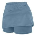 thumbnail image 7 of Feancey Skorts for Women Plus Size Tummy Control Tennis Skirts Solid Casual High Waisted Yoga Shorts Buttery Soft Golf Skorts with Pockets Sky Blue XXL, 7 of 7