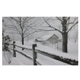 thumbnail image 2 of Northlight Large Fiber Optic Lighted Snowy Winter Cabin Canvas Wall Art 23.5" x 15.5", 2 of 5