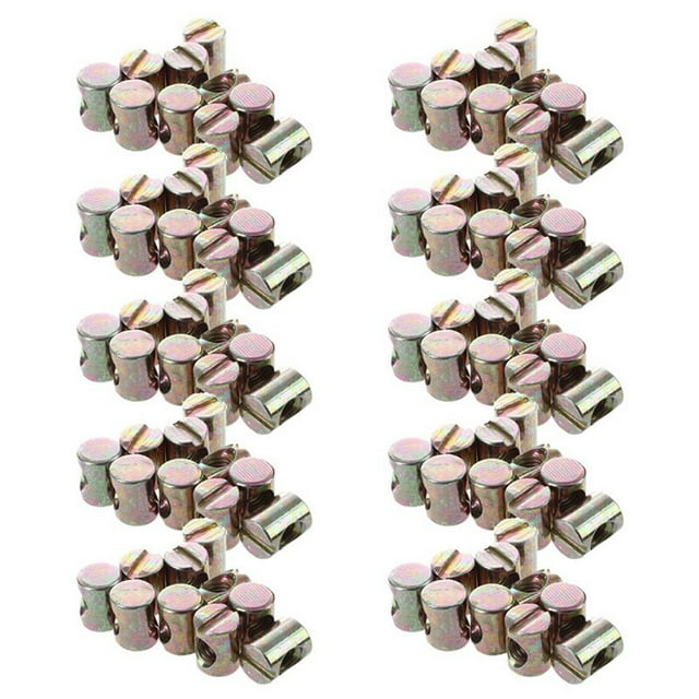 100Pzs M6 Tuerca de Muebles Ranurada de Pasador Transversal Tornillos de Barril para Cuna Sillas