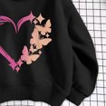 thumbnail image 5 of Mifsaly Toddler Girls Hoodies Heart Butterfly Print Long Sleeve Hooded Sweatshirts Fall Winter Everyday Casual Warm Pullover Black,2-3Years, 5 of 6