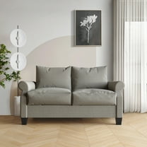 Castle Place Linen Upholstered Loveseats, Gray