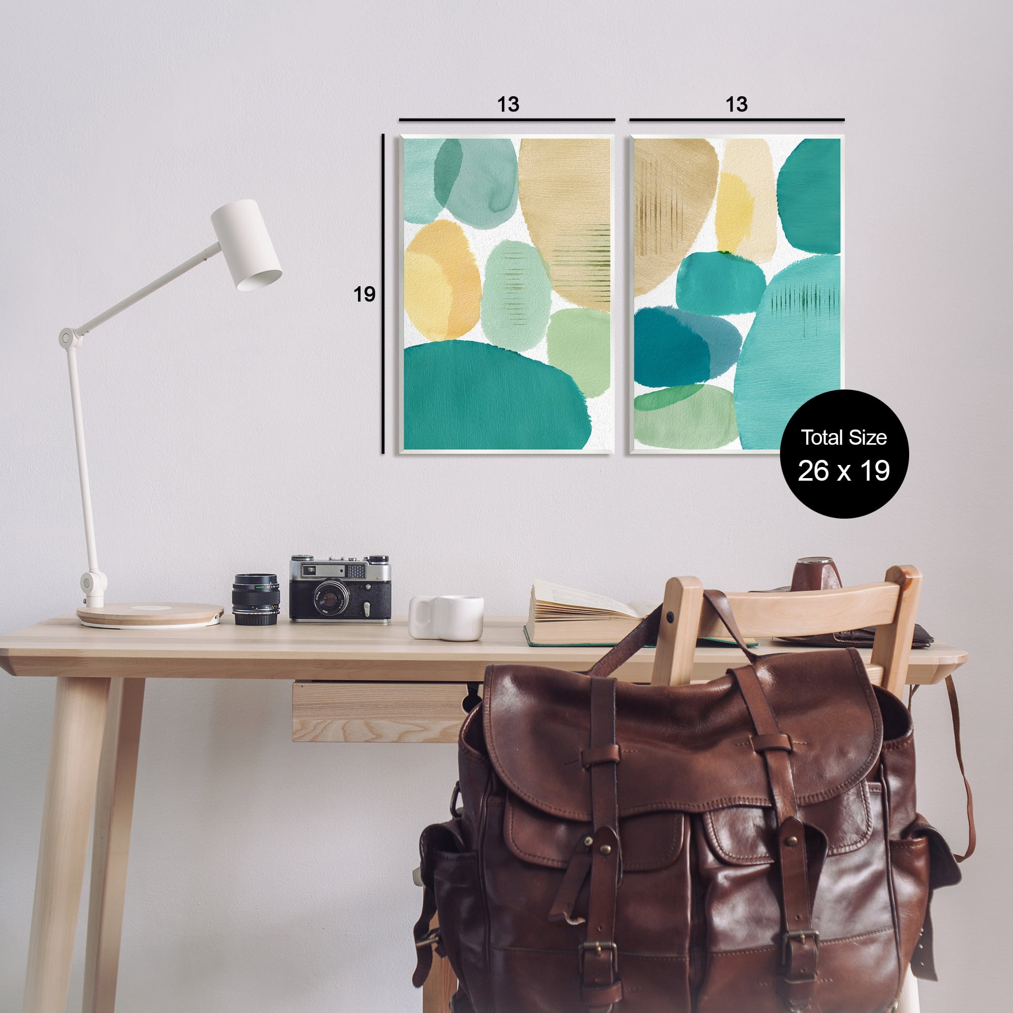 Stupell Industries Abstract Green Geometric Abstract Painting Unframed Art Print Wall Art, 13 x 19