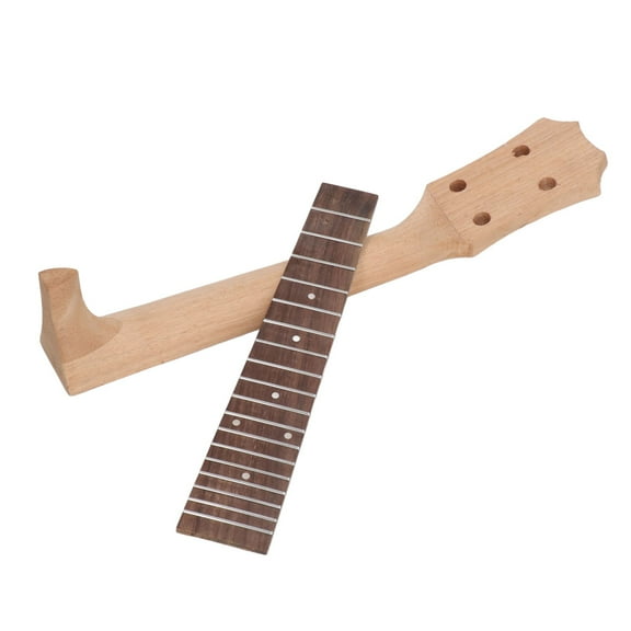 Ukulele Fretboard Neck Set Rosewood Okoume Wood Fingerboard Replacement for 4 String Musical Instrument