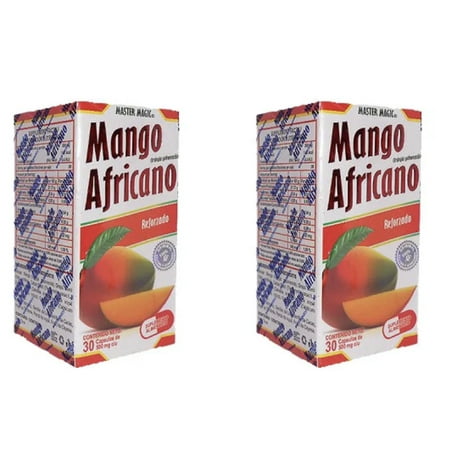 Mango Africano Natural Weight Loss Dietary Supplement 30 Capsules 500mg (2 PACK) Suplemento dietético de pérdida de peso natural Mango Africano 30 cápsulas 500 mg (paquete de 2)