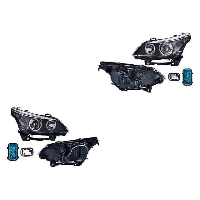 Par de Faros 525xi 2006 Bmw Eléctrico P/Foco Xenón C/Leds C/Lupa DEPO .