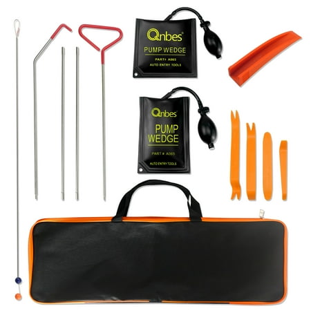 13Pcs Professional Car Lockout Tool Kit, Car Door Unlocking Kit with Long Reach Grabber, Air Wedge, Auto Emergency Essential Tool Set