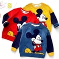 thumbnail image 2 of Suéter de algodón para niño de Disney, suéter para niños, camisa de punto, suéter de cuello redondo de Mickey Mouse para niño, suéter de dibujos animados de doble capa 4T(110) Gao Jinjia LED, 2 of 2
