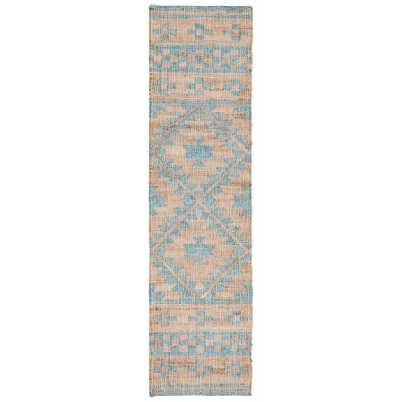 SAFAVIEH Kilim Balfour Tribal Runner Rug, Blue/Natural, 2'3" x 9'