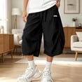 thumbnail image 2 of DHFJKG Capri Pants For Women Baggy Cargo Pants Summer Wide Leg Drawstring Waist Streetwear Bottoms, 2 of 4