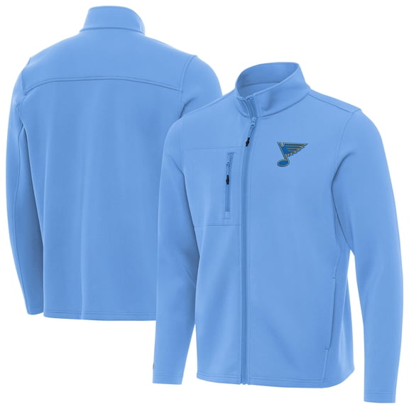 Men's Antigua Blue St. Louis Blues Objection Double-Brushed Full-Zip Jacket