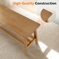 thumbnail image 5 of Solid Wood Dining Bench, 39" Wooden Bench for Entryway, Bedroom, Kitchen & Living Room, with Shoe Rack Storage, Light Brown, 5 of 7