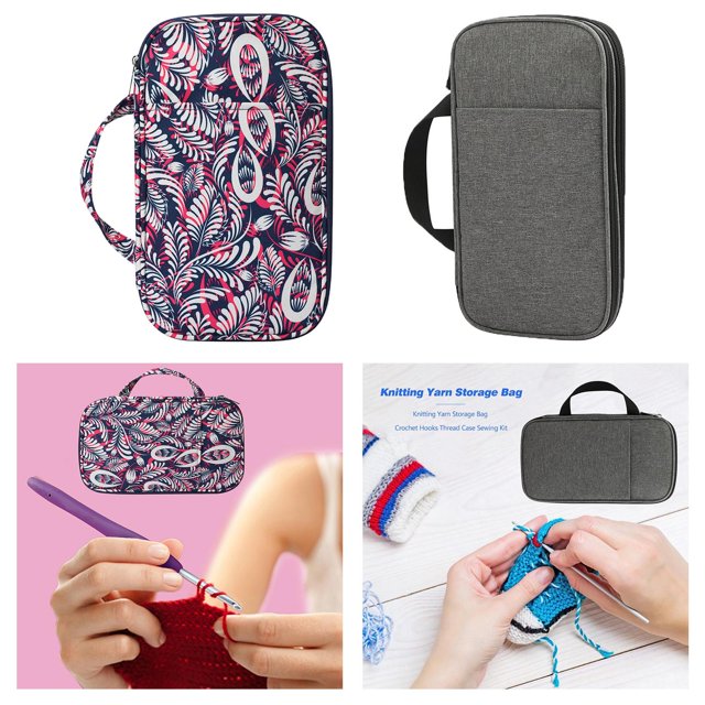 Estuche de 2 Piezas para Agujas de Tejer, Ganchos de , Bolsa para Tejer de , Viaje Macarena Estuche de ganchillo