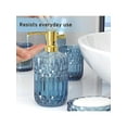 thumbnail image 3 of 5-Piece Diamond Glass Bathroom Accessory Set, Includes Lotion Dispenser, , Toothbrush Holder, Tumbler & Cotton Swab Jars, Modern Decor For Housewarming Gifts Back To School, 3 of 18