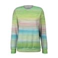 thumbnail image 4 of VJGBEGW Women Gradient Ribbed Long Sleeve Sweatshirt Crew Neck Loose Fit Pullover Tops Casual Drop Shoulder Sweatshirts Green L, 4 of 4