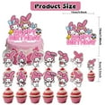 thumbnail image 4 of 40 PCS For My Melody Cartoon Themed Party Decorations and Favors Set – Banner, 20 Balloons and 13 Cupcake Toppers, 6 Spiral Ornament for Celebration Birthday Parties Supplies, 4 of 7