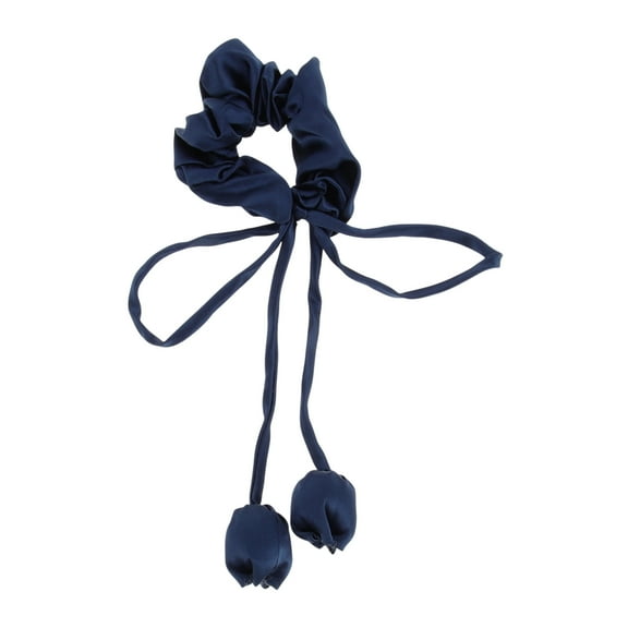 Unique Bargains 1 Pc Elegant Tulip Pendant Hair Scrunchies Hair Ties Navy Blue