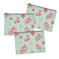 thumbnail image 1 of S4Sassy Green Floral & Heart Multipurpose Cosmetic Pouch Pencil Case Make Up Bag Pack of 3-6 x 8 Inches, 1 of 4