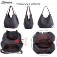 thumbnail image 5 of Spencer Women's Multi-pocket Shoulder Bag Fashion Cotton Canvas Handbag Tote Purse Satchel Travel Bag "Black", 5 of 6
