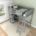thumbnail image 6 of Max & Lily Solid Wood High Loft Bed,Twin Bed Frame For Kids With Bookcase and Ladder, Grey, 6 of 8