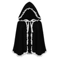 thumbnail image 3 of THDHVS shawl wraps for women,Poncho Shawl,Unisex Christmas Velvet Cape with Lace Trim and Attached Hood for Holiday Festivities Short Cloak Features Elegant Ruffle Detail for All Ages, 3 of 6