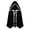 Black, variant on Oalirro Hood Cape for Party Holiday Lace Solid Color Hooded Short Velvet Cape Hood Cape Halloween Christmas Fancy Cloak with Hood