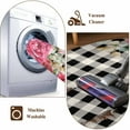 thumbnail image 7 of Area Rug for Living Room, Pink Roses Valentine's Day Non-Slip Indoor Large Carpet for Bedroom/Dining Room, Black White Plaid Spring Floral Washable Low-Profile Rectangle Floor Runner Rugs - 5 x 7 Ft, 7 of 7